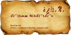 Ölbaum Nikétás névjegykártya